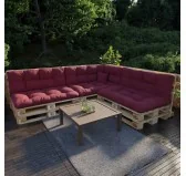Cuscino di Seduta per Pallet, Trapuntato, 120x80x12 cm, Bordeaux Cuscino di Seduta per Pallet, Trapuntato, 120x80x12 cm, Bordeaux