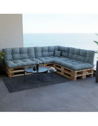 Cuscino Laterale Trapuntato per Pallet 60x40x12 cm Blu