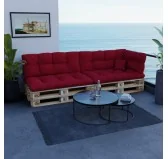Cuscino Laterale per Pallet, Trapuntato, 60x40x12 cm, Rosso