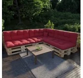 Cuscino Laterale per Pallet, Trapuntato, 60x40x12 cm, Rosso