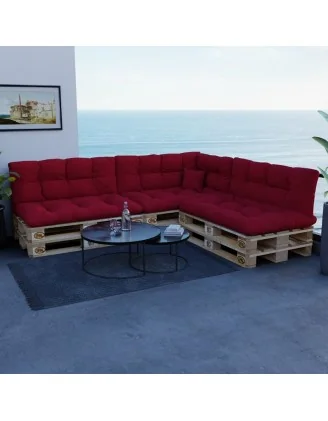 Cuscino Laterale per Pallet, Trapuntato, 60x40x12 cm, Rosso