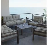 Set di 2 Cuscini per Sedia da Giardino Beige 70x70 + 70x40 Set di 2 Cuscini per Sedia da Giardino Beige 70x70 + 70x40