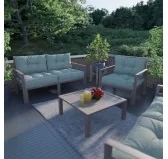 Set di 2 Cuscini per Sedia da Giardino Verde 70x70 + 70x40 Set di 2 Cuscini per Sedia da Giardino Verde 70x70 + 70x40