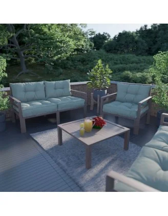 Set di 2 Cuscini per Sedia da Giardino Verde 70x70 + 70x40