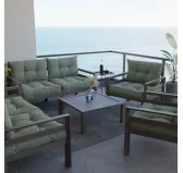 Set di 2 Cuscini per Sedia da Giardino Verde 70x70 + 70x40 Set di 2 Cuscini per Sedia da Giardino Verde 70x70 + 70x40