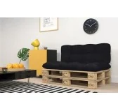 Cuscino Laterale Trapuntato per Pallet 60x40x12 cm Nero