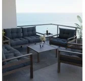 Set di 2 Cuscini per Sedia da Giardino Blu Scuro 70x70 + 70x40 Set di 2 Cuscini per Sedia da Giardino Blu Scuro 70x70 + 70x40