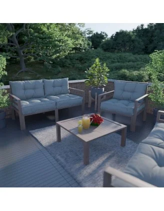 Cuscino di Seduta per Sedia da Giardino Grigio 60x60