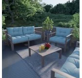Cuscino di Seduta per Sedia da Giardino Blu 50x50