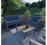 Cuscino di Seduta per Sedia da Giardino Blu Scuro 50x50