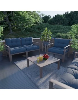 Cuscino di Seduta per Sedia da Giardino Blu Scuro 50x50