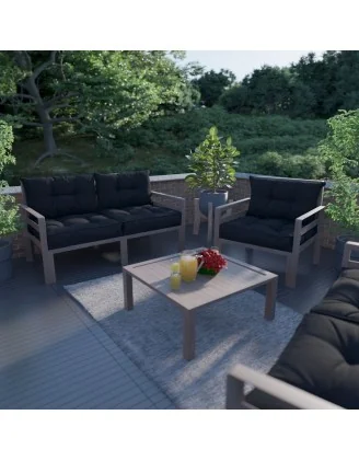 Cuscino di Seduta per Sedia da Giardino Nero 40x40