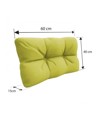Set di 6 Cuscini per Pallet: 2x 120x80 + 2x 120x40 + 60x40 + 40x40, Trapuntati, Lime