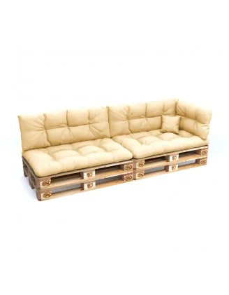 Set di 6 Cuscini da Esterno per Pallet, Impermeabili, Trapuntati, Beige