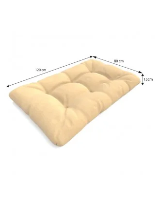 Set di 6 Cuscini da Esterno per Pallet, Impermeabili, Trapuntati, Beige