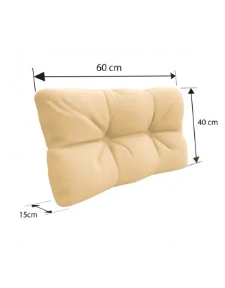 Set di 6 Cuscini da Esterno per Pallet, Impermeabili, Trapuntati, Beige