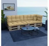 Cuscino Laterale per Pallet, Impermeabile, Trapuntato, 60x40x12 cm, Beige Cuscino Laterale per Pallet, Impermeabile, Trapuntato, 60x40x12 cm, Beige