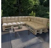 Cuscino Laterale per Pallet, Impermeabile, Trapuntato, 60x40x12 cm, Beige Cuscino Laterale per Pallet, Impermeabile, Trapuntato, 60x40x12 cm, Beige