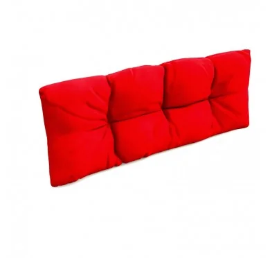 Cuscino Schienale per Pallet, Impermeabile, Trapuntato, 120x40x12 cm, Rosso
