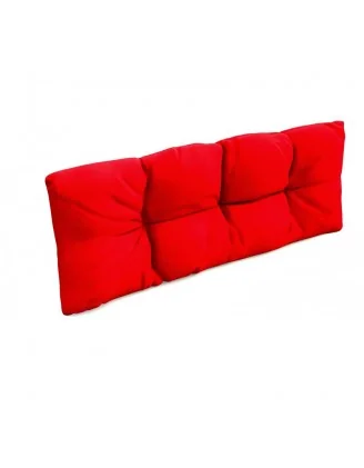 Cuscino Schienale per Pallet, Impermeabile, Trapuntato, 120x40x12 cm, Rosso