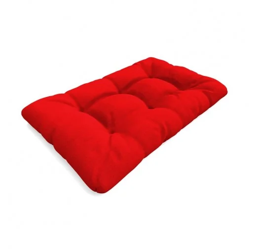 Cuscino di Seduta per Pallet, Impermeabile, Trapuntato, 120x80x15 cm, Rosso