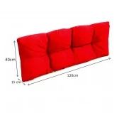 Set di 2 Cuscini per Pallet - Seduta 120x80 cm + Schienale 120x40 cm, Impermeabili, Trapuntati, Rosso Set di 2 Cuscini per Pallet - Seduta 120x80 cm + Schienale 120x40 cm, Impermeabili, Trapuntati, Rosso
