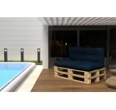 Set di 2 Cuscini Trapuntati da Giardino 120x80 + 120x40 Blu Scuro