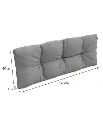 Set di 6 Cuscini da Esterno per Pallet, Impermeabili, Trapuntati, Grigio