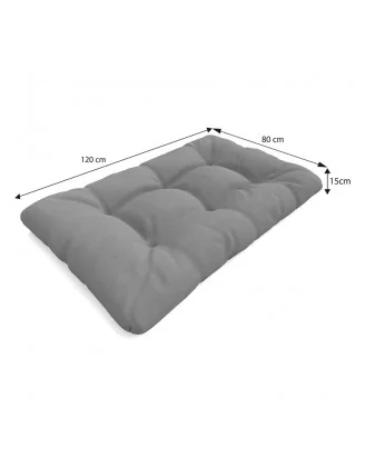 Set di 6 Cuscini da Esterno per Pallet, Impermeabili, Trapuntati, Grigio
