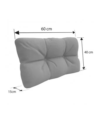 Set di 6 Cuscini da Esterno per Pallet, Impermeabili, Trapuntati, Grigio
