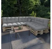 Cuscino Laterale per Pallet, Impermeabile, Trapuntato, 60x40x12 cm, Grigio Cuscino Laterale per Pallet, Impermeabile, Trapuntato, 60x40x12 cm, Grigio