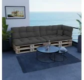 Cuscino di Seduta per Pallet, Impermeabile, Trapuntato, 120x80x15 cm, Antracite Cuscino di Seduta per Pallet, Impermeabile, Trapuntato, 120x80x15 cm, Antracite