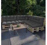 Cuscino di Seduta per Pallet, Impermeabile, Trapuntato, 120x80x15 cm, Antracite Cuscino di Seduta per Pallet, Impermeabile, Trapuntato, 120x80x15 cm, Antracite