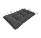 Set di 2 Cuscini per Pallet - Seduta 120x80 cm + Schienale 120x40 cm, Impermeabili, Trapuntati, Antracite
