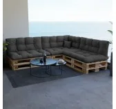 Cuscino Laterale per Pallet, Impermeabile, Trapuntato, 60x40x12 cm, Antracite Cuscino Laterale per Pallet, Impermeabile, Trapuntato, 60x40x12 cm, Antracite