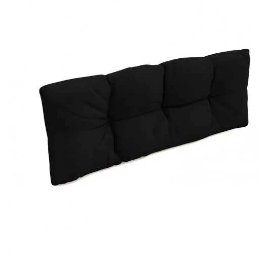 Cuscino Schienale per Pallet, Impermeabile, Trapuntato, 120x40x12 cm, Nero