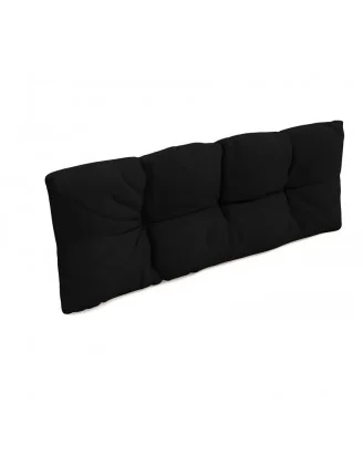 Cuscino Schienale per Pallet, Impermeabile, Trapuntato, 120x40x12 cm, Nero