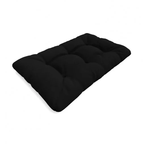 Cuscino di Seduta per Pallet, Impermeabile, Trapuntato, 120x80x15 cm, Nero