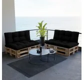 Cuscino di Seduta per Pallet, Impermeabile, Trapuntato, 120x80x15 cm, Nero Cuscino di Seduta per Pallet, Impermeabile, Trapuntato, 120x80x15 cm, Nero