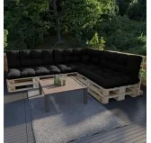 Cuscino di Seduta per Pallet, Impermeabile, Trapuntato, 120x80x15 cm, Nero Cuscino di Seduta per Pallet, Impermeabile, Trapuntato, 120x80x15 cm, Nero