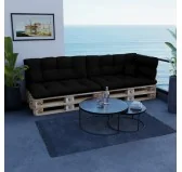 Cuscino di Seduta per Pallet, Impermeabile, Trapuntato, 120x80x15 cm, Nero Cuscino di Seduta per Pallet, Impermeabile, Trapuntato, 120x80x15 cm, Nero