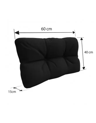 Set di 6 Cuscini da Esterno per Pallet, Impermeabili, Trapuntati, Nero