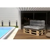 Set di 2 Cuscini Trapuntati da Giardino 120x80 + 120x40 Grigio