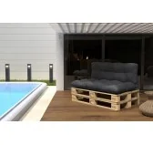 Set di 2 Cuscini Trapuntati da Giardino 120x80 + 120x40 Antracite