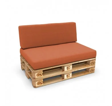 Set di 2 Cuscini per Pallet, 120x80 cm + 120x40 cm, Arancione