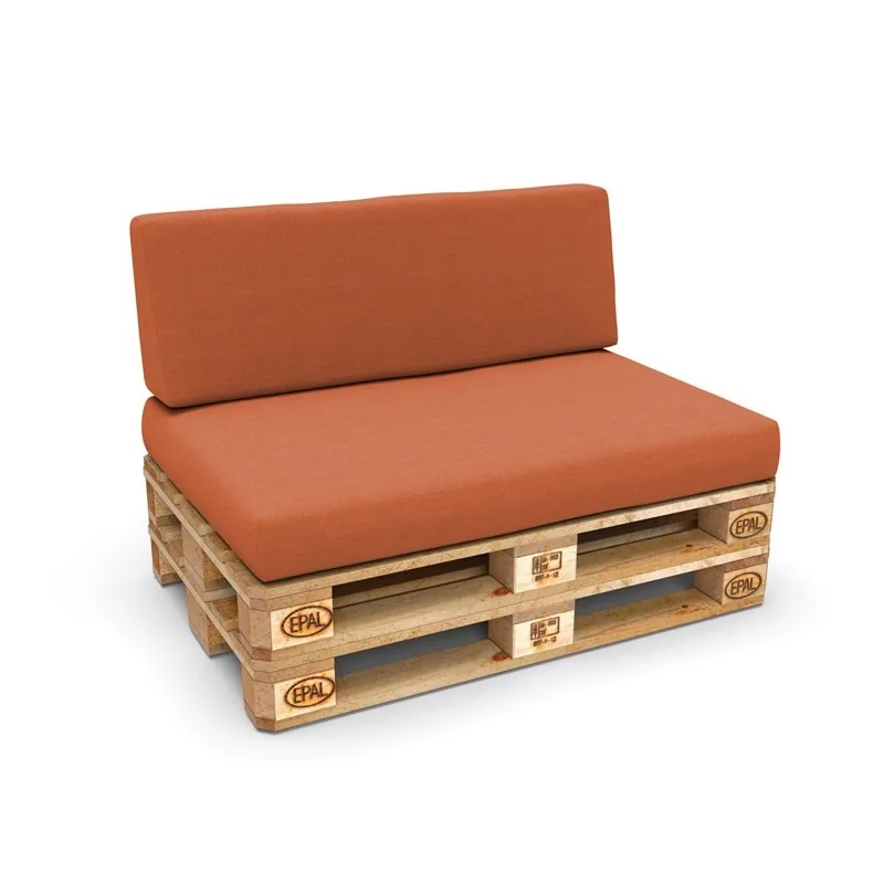 Set di 2 Cuscini per Pallet, 120x80 cm + 120x40 cm, Arancione Set di 2 Cuscini per Pallet, 120x80 cm + 120x40 cm, Arancione
