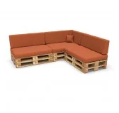 Set di 8 Cuscini per Pallet: 3x 120x80 + 3x 120x40 + 60x40 + 40x40, Arancione