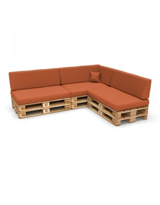 Set di 8 Cuscini per Pallet: 3x 120x80 + 3x 120x40 + 60x40 + 40x40, Arancione