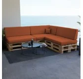 Set di 8 Cuscini per Pallet: 3x 120x80 + 3x 120x40 + 60x40 + 40x40, Arancione