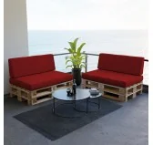 Cuscino Schienale per Pallet, 120x40x20/10 cm, Rosso Cuscino Schienale per Pallet, 120x40x20/10 cm, Rosso